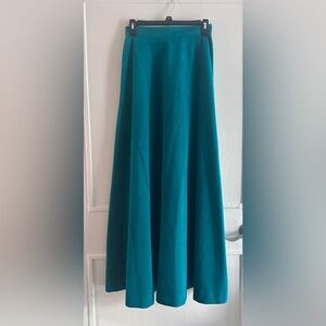 Vintage Maxi Teal High Rise Skirt - Full Length, Full Skirt
